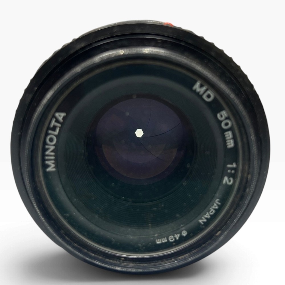 Minolta MD 50mm 1:2 Prime Lens with Minolta 49mm UV Filter Japan 1882322
